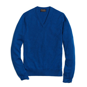 Cashmere V-Neck Sweater - Sapphire